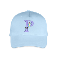 Kinder Snapback Cap personalisiert –  mit Anfangsbuchstaben "P" Pirat - Hellblau