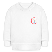 Baby Sweatshirt personalisiert – Bio-Baumwolle Buchstabe "C" - Weiß