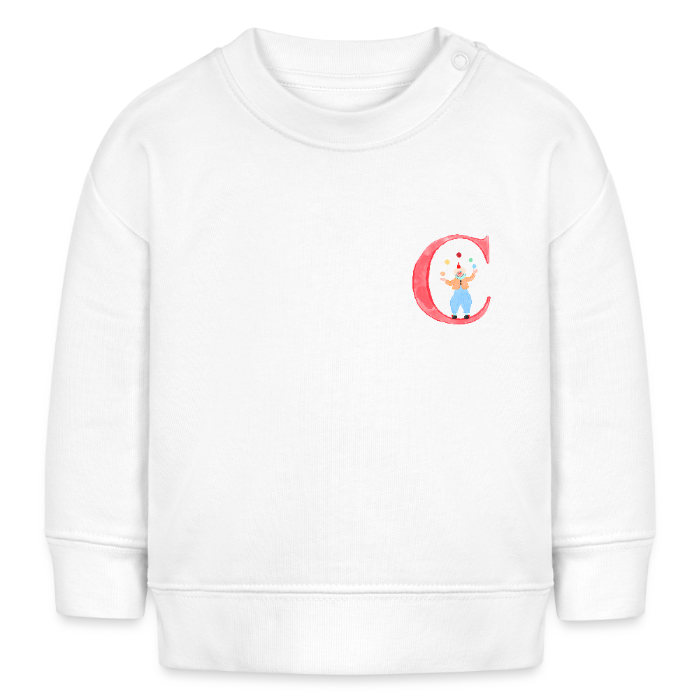 Baby Sweatshirt personalisiert – Bio-Baumwolle Buchstabe "C" - Weiß