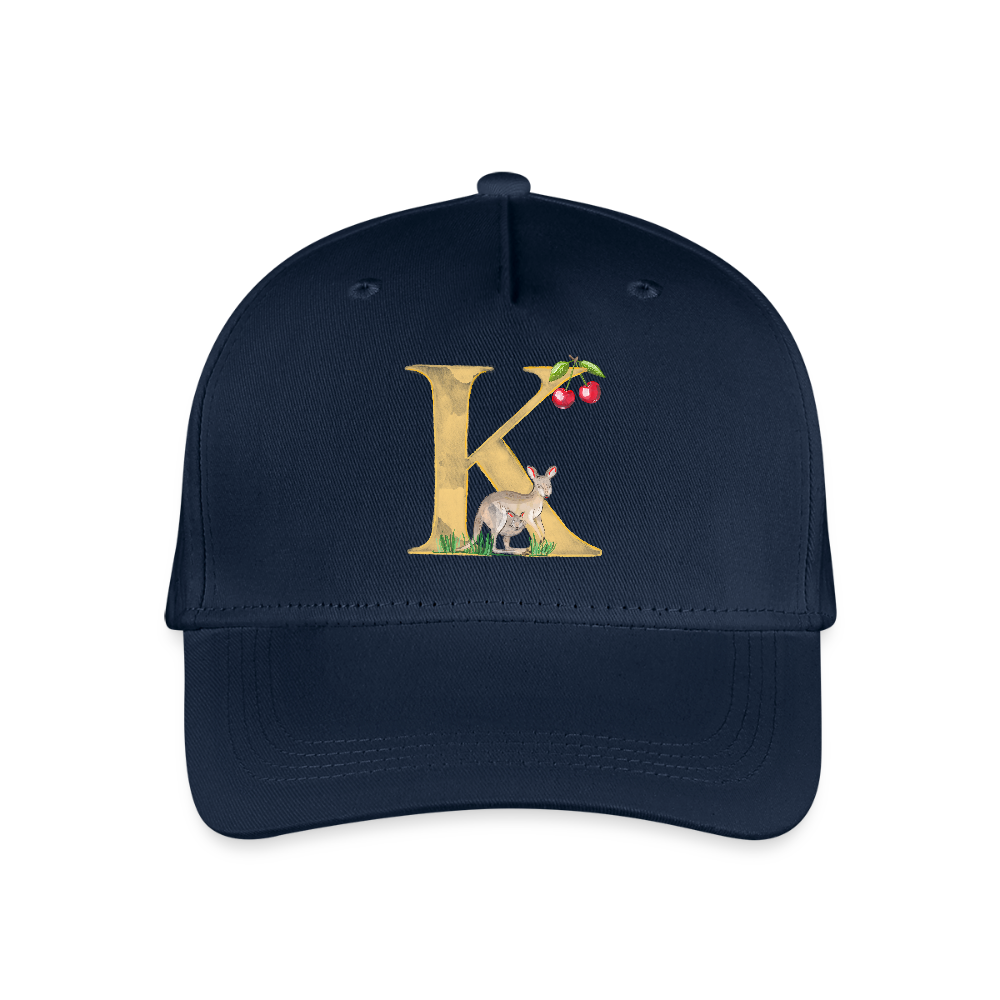 Kinder Snapback Cap personalisiert –  mit Anfangsbuchstaben "K" - Navy