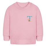 Baby Sweatshirt personalisiert – Bio-Baumwolle Buchstabe "T" - Hellrosa