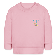 Baby Sweatshirt personalisiert – Bio-Baumwolle Buchstabe "T" - Hellrosa