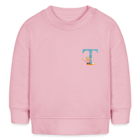 Baby Sweatshirt personalisiert – Bio-Baumwolle Buchstabe "T" - Hellrosa