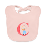 Baby Lätzchen personalisiert – Bio-Baumwolle mit Buchstabe "C" 🌱🍼 - Rose