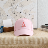 Kinder Snapback Cap personalisiert –  mit Anfangsbuchstaben "A" - Hellrosa