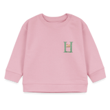 Baby Sweatshirt personalisiert – Bio-Baumwolle Buchstabe "H" Huhn - Hellrosa