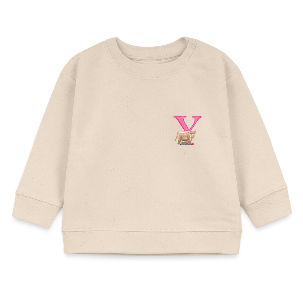 Baby Sweatshirt personalisiert – Bio-Baumwolle Buchstabe "Y" - Weißgrau