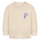 Baby Sweatshirt personalisiert – Bio-Baumwolle Buchstabe "P" - Weißgrau