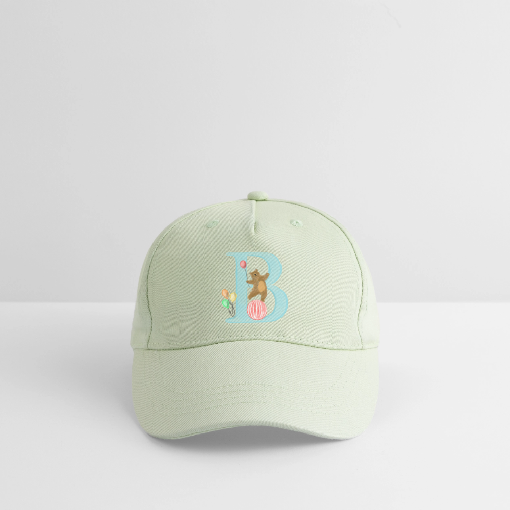 Kinder Snapback Cap personalisiert –  mit Anfangsbuchstaben "B" - Helles Mintgrün