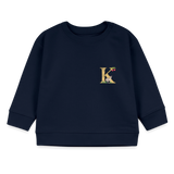 Baby Sweatshirt personalisiert – Bio-Baumwolle Buchstabe "K" - Navy