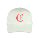 Kinder Snapback Cap personalisiert –  mit Anfangsbuchstaben "C" - Helles Mintgrün