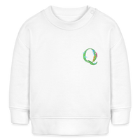 Baby Sweatshirt personalisiert – Bio-Baumwolle Buchstabe "Q" - Weiß