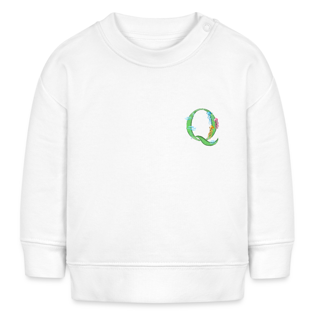 Baby Sweatshirt personalisiert – Bio-Baumwolle Buchstabe "Q" - Weiß