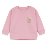 Baby Sweatshirt personalisiert – Bio-Baumwolle Buchstabe "L" - Hellrosa