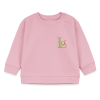 Baby Sweatshirt personalisiert – Bio-Baumwolle Buchstabe "L" - Hellrosa