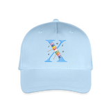 Kinder Snapback Cap personalisiert –  mit Anfangsbuchstaben "X" - Hellblau