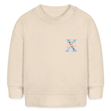 Baby Sweatshirt personalisiert – Bio-Baumwolle Buchstabe "X" - Weißgrau