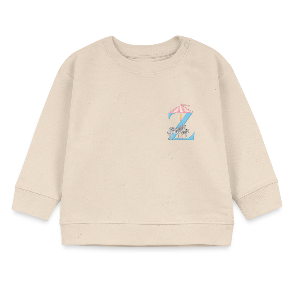 Baby Sweatshirt personalisiert – Bio-Baumwolle Buchstabe "Z" - Weißgrau