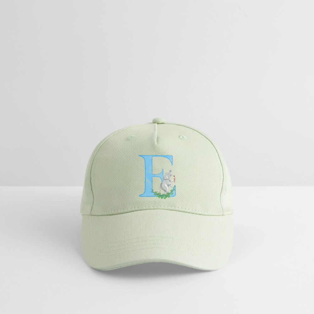 Kinder Snapback Cap personalisiert –  mit Anfangsbuchstaben "E" - Helles Mintgrün