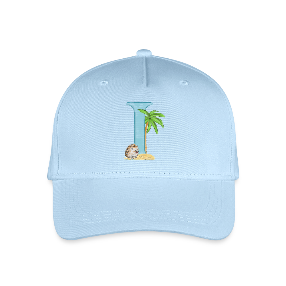 Kinder Snapback Cap personalisiert –  mit Anfangsbuchstaben "I" - Hellblau