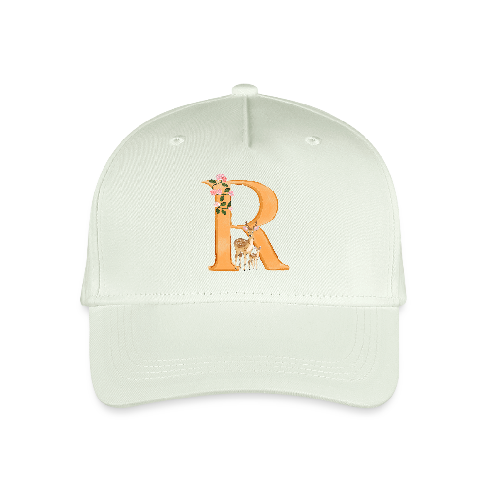 Kinder Snapback Cap personalisiert –  mit Anfangsbuchstaben "R" Rosie - Helles Mintgrün