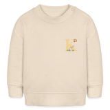 Baby Sweatshirt personalisiert – Bio-Baumwolle Buchstabe "K" - Weißgrau