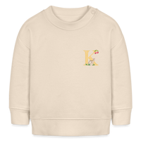 Baby Sweatshirt personalisiert – Bio-Baumwolle Buchstabe "K" - Weißgrau
