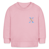 Baby Sweatshirt personalisiert – Bio-Baumwolle Buchstabe "X" - Hellrosa