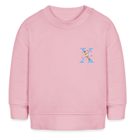 Baby Sweatshirt personalisiert – Bio-Baumwolle Buchstabe "X" - Hellrosa