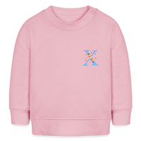 Baby Sweatshirt personalisiert – Bio-Baumwolle Buchstabe "X" - Hellrosa