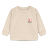 Baby Sweatshirt personalisiert – Bio-Baumwolle Buchstabe "N" - Weißgrau