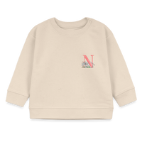 Baby Sweatshirt personalisiert – Bio-Baumwolle Buchstabe "N" - Weißgrau