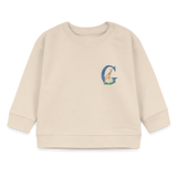 Baby Sweatshirt personalisiert – Bio-Baumwolle Buchstabe "G" - Weißgrau