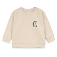Baby Sweatshirt personalisiert – Bio-Baumwolle Buchstabe "G" - Weißgrau