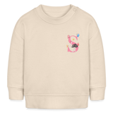 Baby Sweatshirt personalisiert – Bio-Baumwolle Buchstabe "S" - Weißgrau