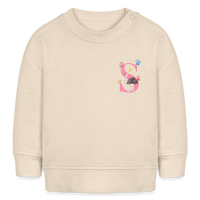 Baby Sweatshirt personalisiert – Bio-Baumwolle Buchstabe "S" - Weißgrau