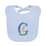 Baby Lätzchen personalisiert – Bio-Baumwolle mit Buchstabe "G" - sky Blue