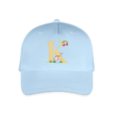 Kinder Snapback Cap personalisiert –  mit Anfangsbuchstaben "K" - Hellblau