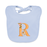 Baby Lätzchen personalisiert – Bio-Baumwolle mit Buchstabe "R" 🌱🍼 - sky Blue