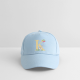 Kinder Snapback Cap personalisiert –  mit Anfangsbuchstaben "K" - Hellblau