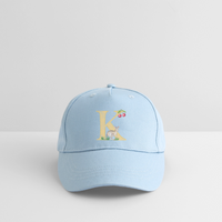 Kinder Snapback Cap personalisiert –  mit Anfangsbuchstaben "K" - Hellblau