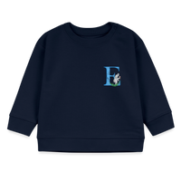 Baby Sweatshirt personalisiert – Bio-Baumwolle Buchstabe "E" - Navy