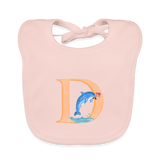 Baby Lätzchen personalisiert – Bio-Baumwolle mit Buchstabe "D" 🌱🍼 - Rose