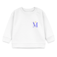 Baby Sweatshirt personalisiert – Bio-Baumwolle Buchstabe "M" - Weiß