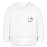 Baby Sweatshirt personalisiert – Bio-Baumwolle Buchstabe "D" - Weiß