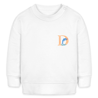 Baby Sweatshirt personalisiert – Bio-Baumwolle Buchstabe "D" - Weiß