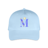 Kinder Snapback Cap personalisiert –  mit Anfangsbuchstaben "M" - Hellblau
