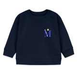 Baby Sweatshirt personalisiert – Bio-Baumwolle Buchstabe "M" - Navy