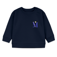 Baby Sweatshirt personalisiert – Bio-Baumwolle Buchstabe "M" - Navy