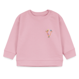 Baby Sweatshirt personalisiert – Bio-Baumwolle Buchstabe "V" - Hellrosa